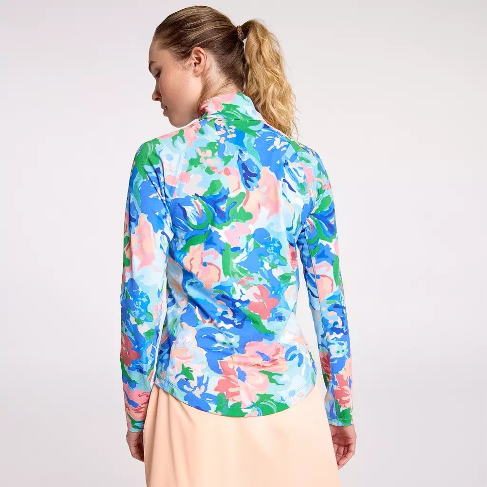 Walter Hagen Performance Suncover Floral Golf Polo Woman S Long Sleeve UPF 50+